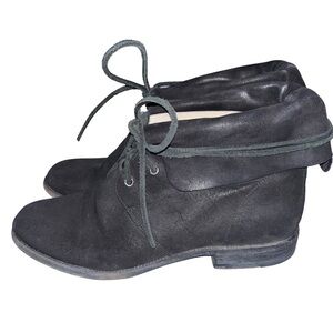 Kors Michael Kors Black Leather Peter Pan Moto Boots